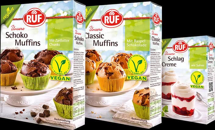Foto von Verpackungen für Kuchenmischungen der Firma RUF