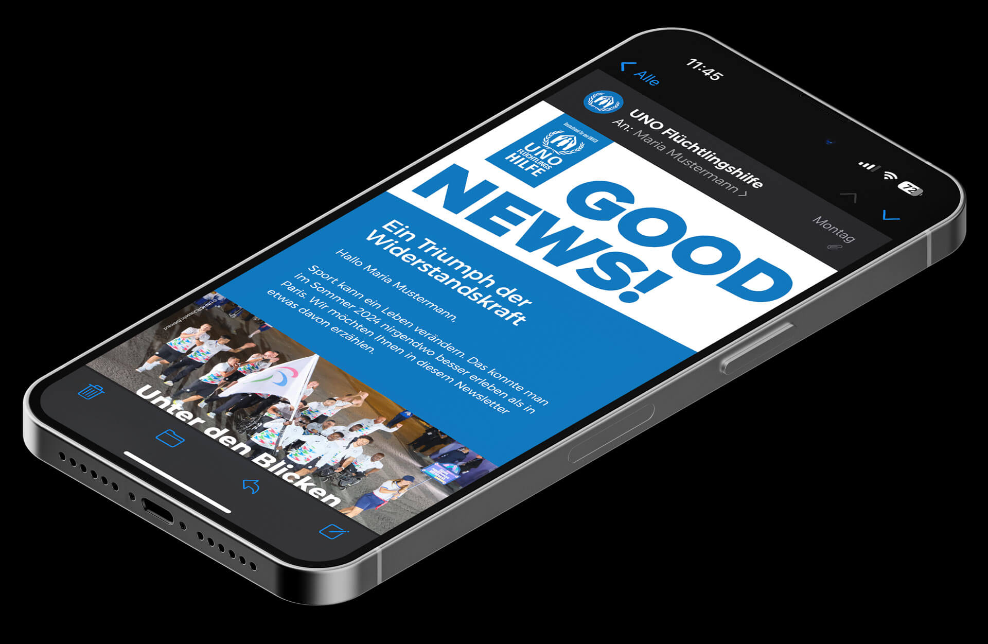 UNO Flüchtlingshilfe Newsletter "Good News"