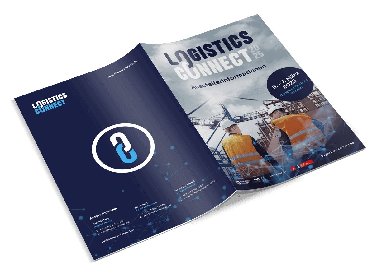 Broschüre im Look des Corporate Designs der Veranstaltung LogisticsConnect